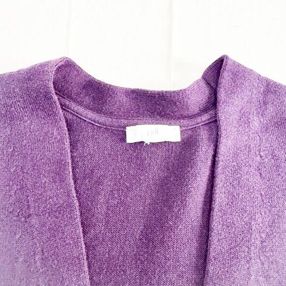 J. Jill Purple Button Down V-Neck Long Sleeve Cardigan Sweater Top Size XL - Picture 3 of 5